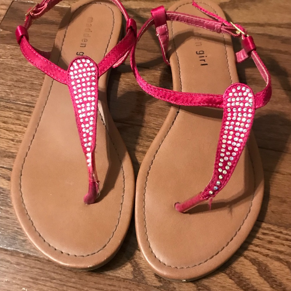 Madden Girl Pink w/crystals Sandals 6 1/2